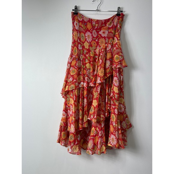 Laura Ashley Dresses & Skirts - Laura Ashley 100% Silk Floral Tiered Skirt Size 4